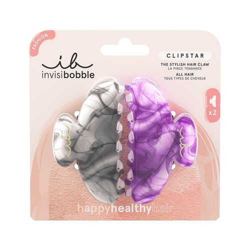 invisibobble CLIPSTAR My Rainboo Medium Claw Clip - Trendy Claw Clips For All Hair Types - Stylish Updo Accessories for Day to Night - Strong Hold All Day Long - Firm Hold and Elegant Design - 2 pc