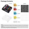 KNFRXO 6 Way Fuse Block, 12 Volt Waterproof Boat Fuse Panel with LED Warning Indicator Damp-Proof Cover, Compatible with Car Motorcycle RV Truck Marine Golf Cart, DC 12-24V, 12 pcs Fuse Included