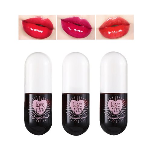 QIUFSSE 3 Color Lip Stain Lip Tint Stain Set Liquid Lipstick Set Long-lasting Non-stick Cup Tinta Para Labios Moisturizing and Glossy Tinta De Labios Korean Water-based Mini Lip Gloss Set-Set B