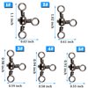 AGOOL 3 Way Swivels Fishing Tackle, 50/100pcs Crossline Barrel Swivel 3 Way Rigs T-Shape Three Way Swivels Fishing Tackle Connector for Catfish Rig Surf Fishing Rig
