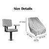 WOMACO 2 Pack Boat Seat Cover, Outdoor Waterproof Pedestal Pontoon Captain Boat Bench Chair Seat Cover, Oxford Fabric Helm Chair Protective Covers (Silver, 2 Pack)