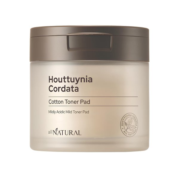 AllNatural ClearSkin Calming Toner Pad with Heartleaf Extracts, Houttuynia Cordata, Korean Skincare for Acne Soothing & Hydration