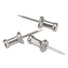 GEM CPAL4 Aluminum Head Push Pins, Aluminum, Silver, 1/2", 100/Box