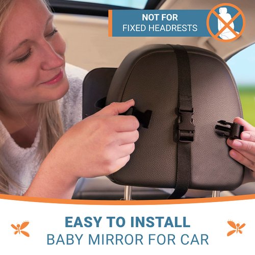 Shatterproof Baby Car Mirror, Fully View Infant in Rear Facing Car Seat - Newborn Safety, Crash Tested & Extra Wide, Crystal Clear, 100% Lifetime Satisfaction Guarantee, Easy Install by Cozy Greens