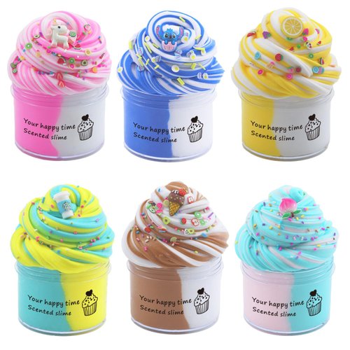 Sunool 6 Packs Butter Slime Kit,Non Sticky,Super Soft Sludge Toy,Birthday Gifts for Kids,DIY Butter Slime Party Favor for Girls & Boys