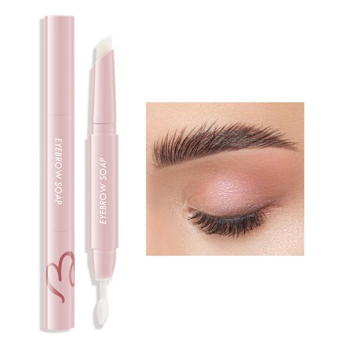 AFGHOUZ Double-ended Eyebrow Wax Pencil, Clear Eye Brow Shaping Soap, Waterproof Brow Wax Styling Pen with Brush, Sculpting Brow Makeup