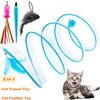 S Type Cat Tunnel Toy Folded Cat Tunnel Spring Toys, Cat Spring Toy Cat Spiral Tunnel Toy for Indoor Cats Play Exercise (Blue)