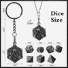 Syhood Mini Dice Set 7 Pcs Tiny Small Metal Dice Set Hollow D20 Necklace Dice Case Keychain Role Playing Table Games Portable Teacher Gift Mother Gift(Antique Silver)