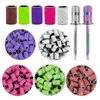 BELICOO Sanding Bands for Nail Drill 300 Pcs 5 Color Coarse Fine 80#120#150#180#240# Grits Professional Nail Sanding Bands with 2Pcs Nail Drill Bits for Acrylic Nails Manicures and Pedicure
