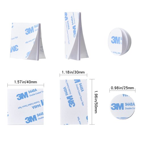 60Pcs Double Sided Foam Tape Strong Pad, Self-Adhesive Tape Include Square Round and Rectangular, Super-Sticky Adhesive Mounting Suitable for Walls and Door, Wood, Metals, Glass, Papers (White)