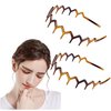 Kayouhua 2 Sets Brown Zig Zag Headbands for Women,Plastic Zigzag Headband Shark Tooth Hair Comb Headband Hair Accessories for Women & Men Washing Face