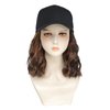 AliRobam Hat with Natural Wave hair Extensions attached for woman Baseball cap wig Short Mixed Brown Bob Hairstyle Adjustable Wig (Mbrown)