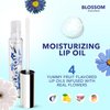 Blossom Lip Oil with Olive Oil + Grape Seed Oil, Moisturizing and Hydrating Shimmer Sparkle, Infused with Real Flowers, 3g, Coconut