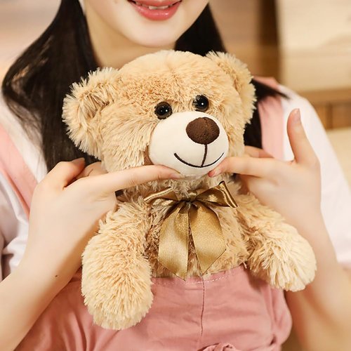 Wgxzyq Teddy Bear Stuffed Animal, 12 inch Soft Cuddly Stuffed Plush Bear, Gifts for Kids Baby Toddlers on Baby Shower, Valentine's Day (B-Light Brown)