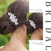 Foyte Crystal Bride Wedding Hair Comb Silver Rhinestone Bridal Headpieces Pearl Hair Pieces Bridesmaid Side Combs Hair Accessories for Women and Brides (butterfly rhinestone)