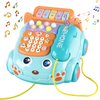 Kimery Baby Phone Toy,Baby Toy Phone Cartoon Baby Piano Music Light Toy Children Pretend PhoneToy Gift Game Boy Girl Early Education Gift Blue (18 M+)
