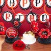 Ladybug Fancy Birthday Party Decoration Kit Cute Ladybug Birthday Banner Ladybug Honeycomb Centerpiece Ladybug Hanging Swirls Ladybug Party Decoration for Girls Birthday Baby Shower Party Supplies