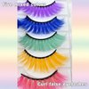 Colored False Lashes 3D Faux Mink Fake Eyelashes Fluffy, Halloween Party Makeup Tools 17-20mm 5 Pairs Colorful Pink Lashes Pack (Five colours)