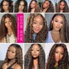 Lucasar FB30 Deep Wave U Part Human Hair Wigs for Black Women 180% Density Glueless U Shape Half Wig 180% Density Wig No Leave Out Lace Glueless Deep Curly Upgrade U Part Wigs (16 inch, FB30)