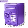 Suliper Electronic Piggy Bank Code Lock for Kids Baby Toy, Mini ATM Safe Coin Cash Banks Real Money Saving Box with Password, Auto Money Scroll for Children,Boys Girls Birthday Gift (Purple)