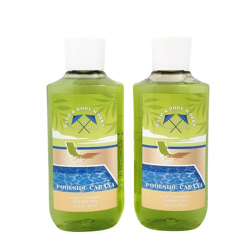 Bath & Body Works Shower Gel Gift Set 10oz Each Pack of 2 (Poolside Cabana) 10.00 Ounce (Pack of 2)