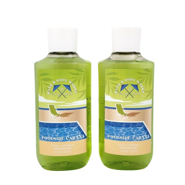 Bath & Body Works Shower Gel Gift Set 10oz Each Pack of 2 (Poolside Cabana) 10.00 Ounce (Pack of 2)