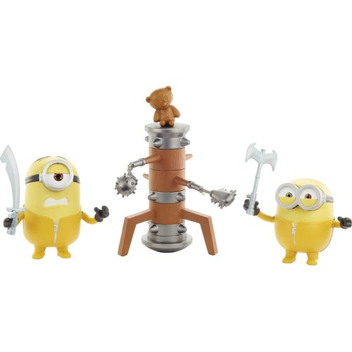 Minions: The Rise of Gru Movie Moments Martial Arts Minions: Approx 4-in Action Figure Interactive Toy with Articulation & Kung Fu Movie Scene Training Accessories Older Minion Fans