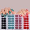 8 Sheets Semi Cured Nail Polish Strips Glitter Gel Nail Stickers for Nail Art Solid Color Full Nail Wraps with Gradient Designs Red Black Blue Green Purple Pink Self-Adhesive Nail Strips for Women