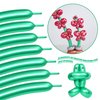 LXZFCRG 260 Long Balloons, Shiny Metallic Latex Twisting Balloons for Balloon Animals, Magic Balloons for Birthdays Wedding Party Decorations 100pcs (Metallic Green)