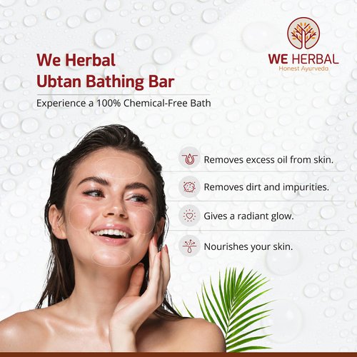 We Herbal Ayurvedic Ubtan Bath Soap Bar (Pack of 2) Turmeric & Peppermint extract Cleanser for All Skin Types Luxurious Bath Experience Ubtan Soap with Coconut Oil, Neem Oil and Natural Ingredients