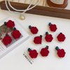 30 Pcs Red Mini Rose Flower Hair Clips, Brights Accessories Vintage Bridal Headpiece Brooch French Romanc Girls Wedding Mother's Day Halloween Birthday Valentine Christmas Party present