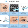 KevKev Lash Extension Kit 300Pcs Lash Clusters Kit DIY Eyelash Extension Kit with Lash Bond and Seal Eyelash Remover Lash Applicator Wispy Lashes Look Like Extensions(40D, D-10-18mix)