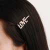 Zeshimb Crystal Luxury Hair Barrette Word Letter Hair Clips Love Bridal Hairclip Barrette Gold Rhinestone Bobby Pins Barrette Hair Accessories for Women and Girls