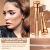 LSxia Liquid Contour Beauty Wand, Cream Liquid Contour Stick Matte Bronzer Stick with Cushion Applicator, Lightweight Blendable, Long Lasting Silky Liquid Face Shaping & Contouring Stick | 0# Contour Light brown