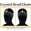 ACEDRE Rhinestone Star Head Chain Jewelry Silver Sparkly Crystal Bride Forehead Hair Chains Tassel Wedding Headpiece for Women