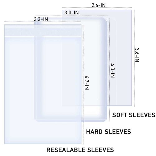 100 ct Toploaders Trading Card Sleeves Holder, Hard Plastic Top Loaders Penny Card Sleeves Card Protectors Fit for Baseball Cards, MTG Card (Include 100 Thick Sleeves & 200 Soft Sleeves)