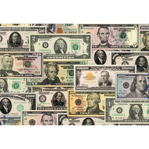 Pigment and Hue Inc. US Currency Two-Sided Puzzle -Paper Money and Coins