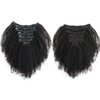 Kabadu 8pcs 120g/set Afro Kinky Curly Clip In Hair Extension For Black Women Human Hair 4B 4C Brazilian Virgin Human Hair Clip Ins for African American Natural Black Color 8 Inch