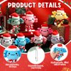 Poen 8 Pcs Christmas Axolotl Ornaments Plush Toys 4 Inch Mini Kawaii Axolotl Stuffed Animal with Santa Hat and Scarf Cute Stuffed Samaritans Keychain Bulk for Christmas Ornaments Hanging Decorations
