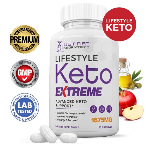 Lifestyle Extreme Keto Extreme Pills 1675MG New & Improved Formula Contains Apple Cider Vinegar Extra Virgin Olive Oil Powder Green Tea Leaf 60 Capsules