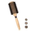 BRUSHZOO Round Brush for Blow Out Styling, Curling, Straightening for Women & Men - Wooden Brush with AddShine Volume (2.4 Inch)