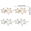 Teaaha 4PCS Star Hair Clips, Metal Hair Barrettes with Rhinestone in Silver & Golden, Hairpin for Women Girls Ladies Thick Hair Styling Accessories