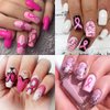 6Sheets Breast Cancer Nail Stickers for Nail Art 3D Self-Adhesive Pink Ribbon Nail Art Stickers Letter Love Heart DIY Nail Art Design Supplies Breast Cancer Awareness Nail Decals for Women Nail Decor