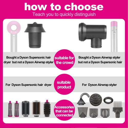 Diffuser Nozzle with Conversing Adapter for Dyson Airwrap Styler Hair Dryer Attachment Parts