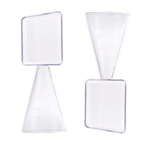 2 in 1 Measuring Cup Spoon Clear Plastic Liquid Powder Measuring Spoon DIY Facemask Tool (2 Pieces)