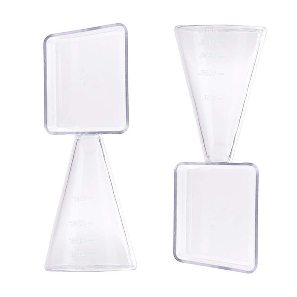2 in 1 Measuring Cup Spoon Clear Plastic Liquid Powder Measuring Spoon DIY Facemask Tool (2 Pieces)