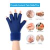 Luguiic Finger Arthritis Compression Ice Glove for Women and Men, Adjustable Wrist Strap Hand Wrist Ice Pack Pain Relief for Arthritis, Carpal Tunnel, Tendinitis Cold&Heat Therapy M Blue Pack of ONE
