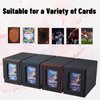 FOTEEMO Card Deck Box For MTG, Prime Card Display with Dice Tray Commander Deck Box Magic The Gathering Deck Box Holding 250+ Sleeveless Trading Card Storage Box Yu-gioh Deck Box (Black&Red)