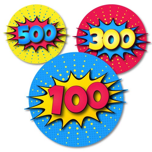 StikArt Targets for Indoor Games (Set of 5 Wall Decals)