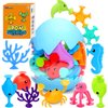 Suction Bath Toys 30pcs for Kids - Fine Motor Window Toys, Silicone Ocean Animal Suction Cup Toys with Dinosaur Eggshell, Sensory Travel Toys for Toddlers, Great for Autism/ADD/ADHD.